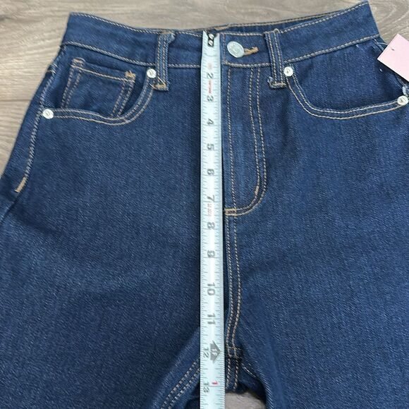 Juicy Couture High Rise Wide Leg Rhinestone Embellished Blue Jeans Size 26 - Picture 9 of 12